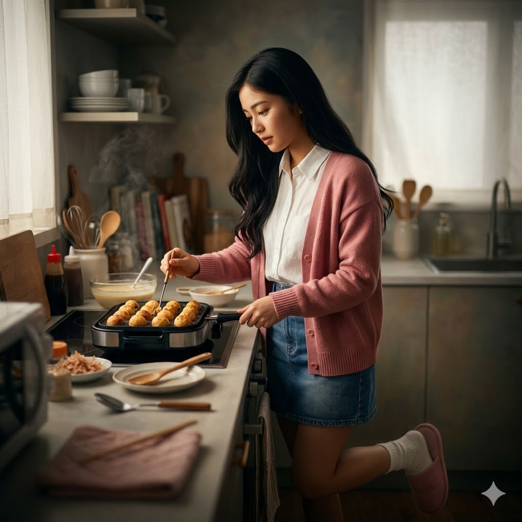 自家製たこ焼き、作り立てを食いたい