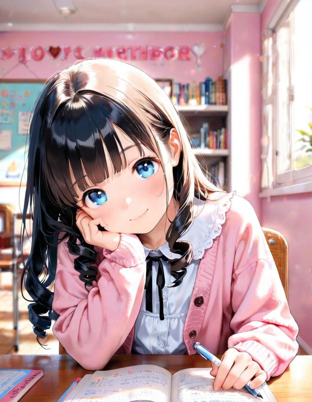 ドリルを解くドリルちゃん