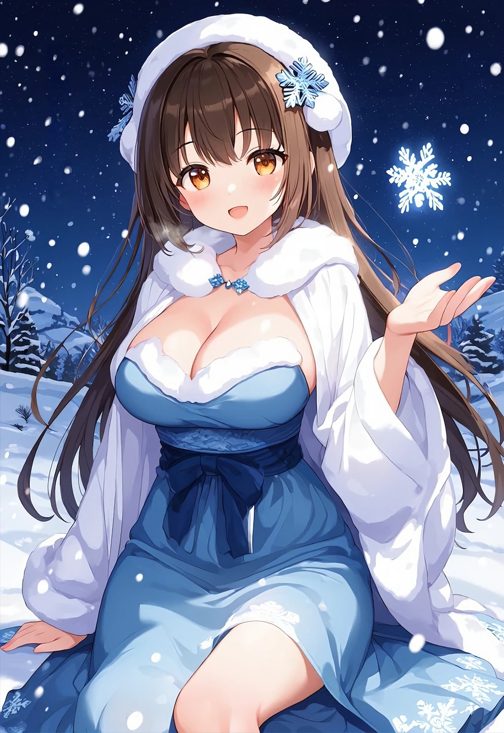 真夏の雪に溶け出す蒼