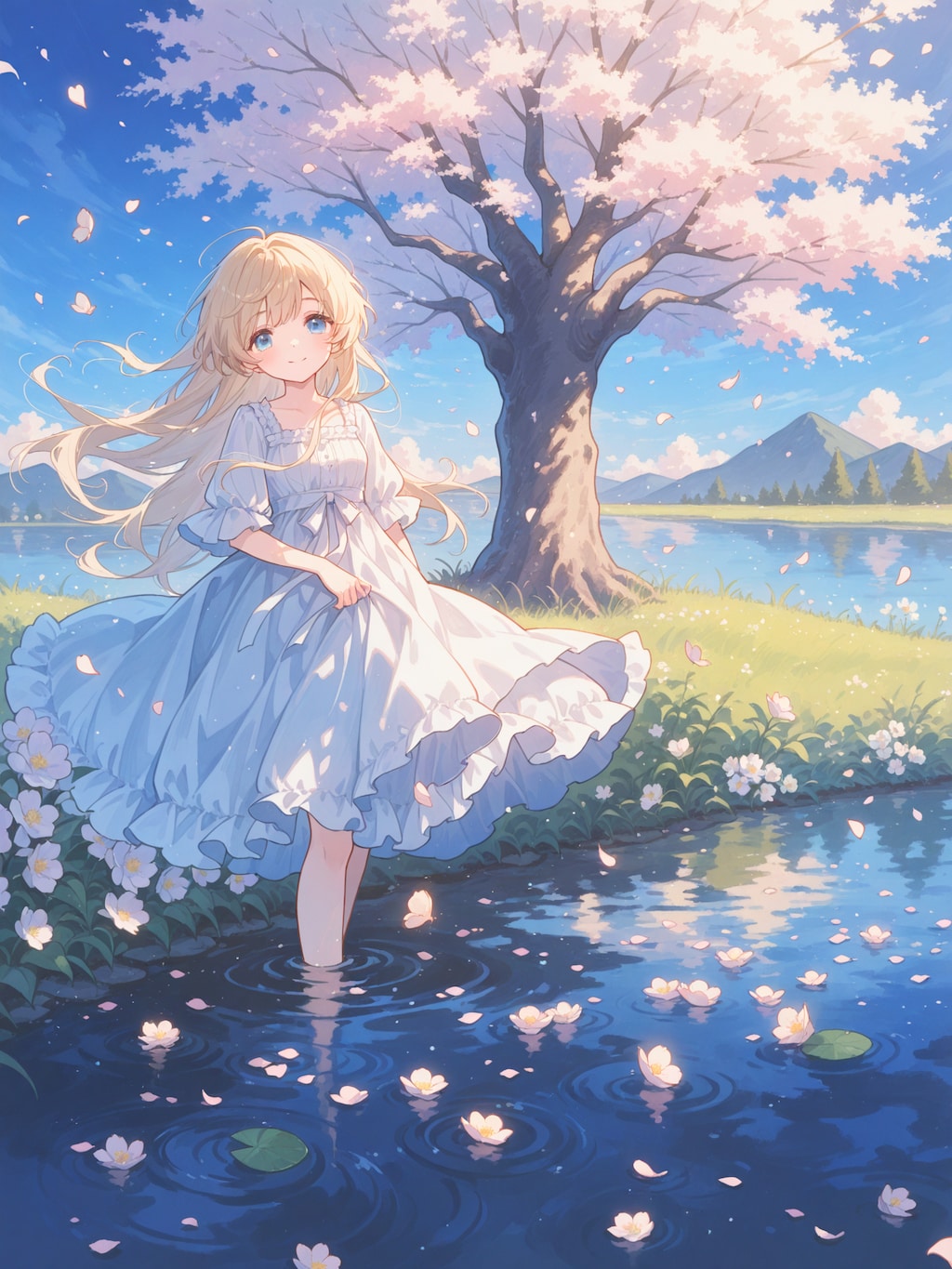 アルルの泉と桜