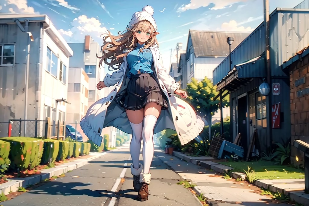 冬の服でいってみました