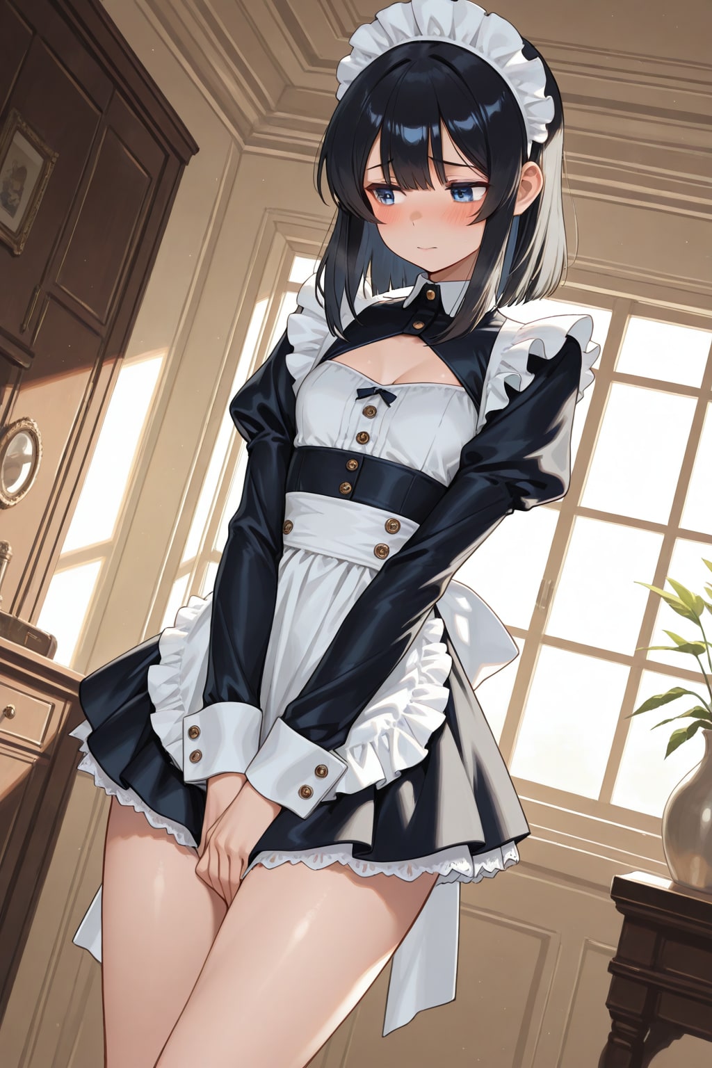 恥ずかしがっているメイド２ | の人気AIイラスト・グラビア