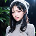 タートルネックのニットでポロリ 8枚目