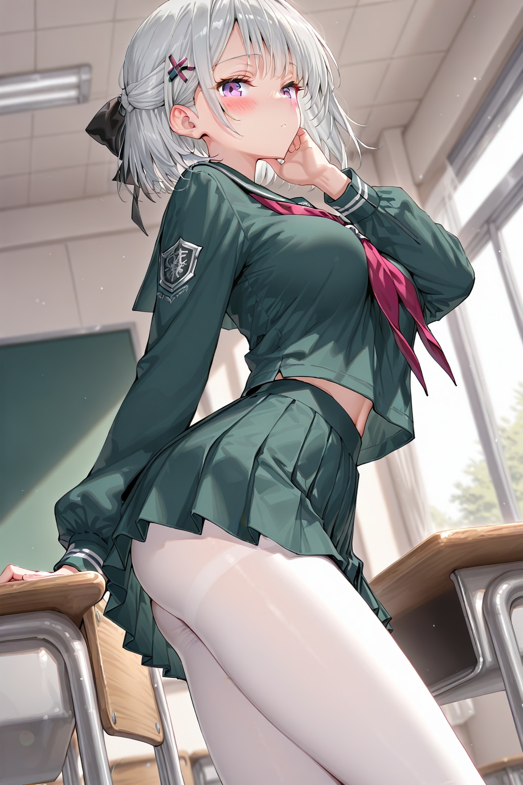 (1180)銀髪ちゃんセーラー服（バレンタイン）