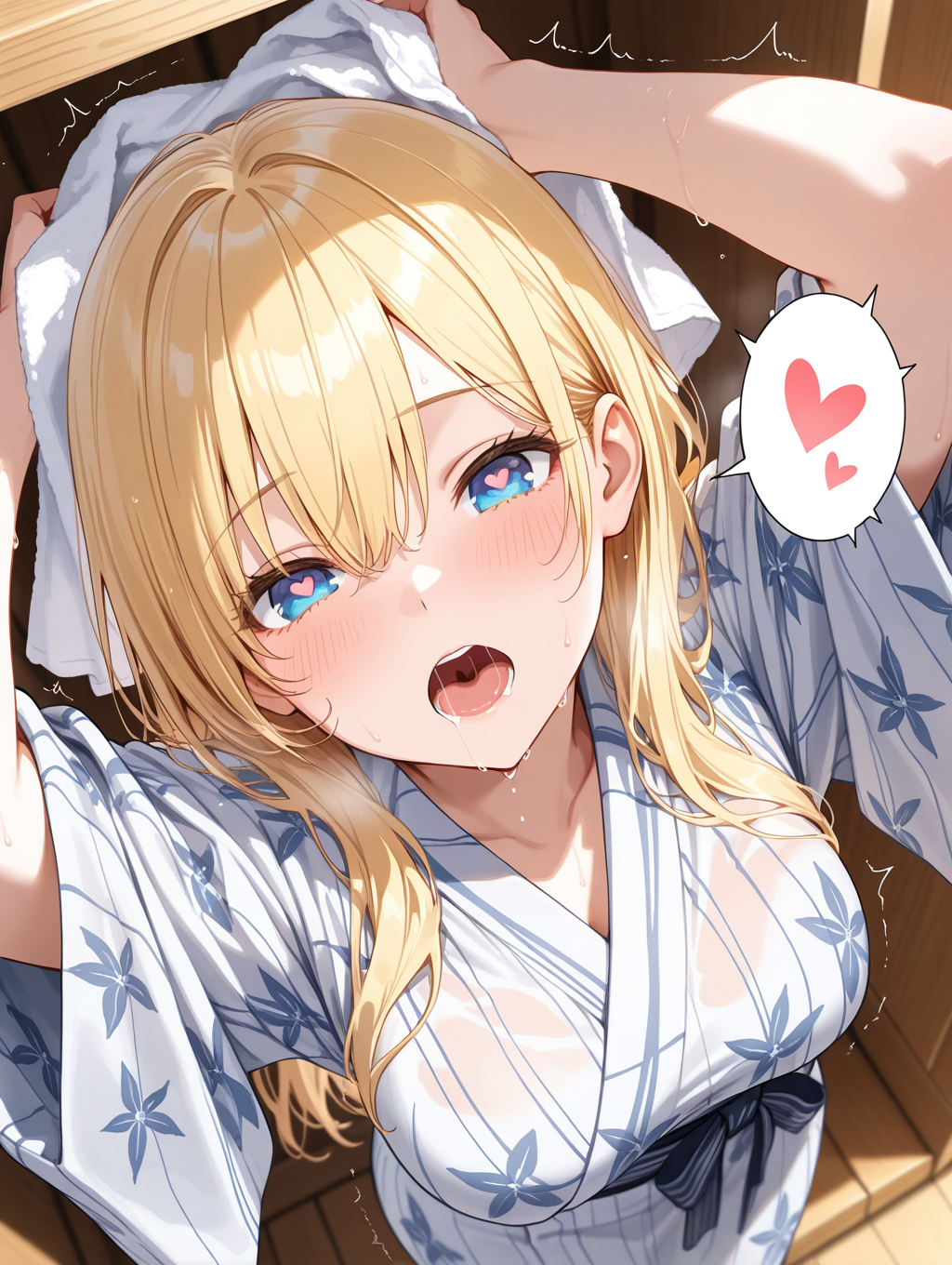 リズ家の高澤さん　温泉上がりに髪を乾かしている〇〇ちゃんシリーズ