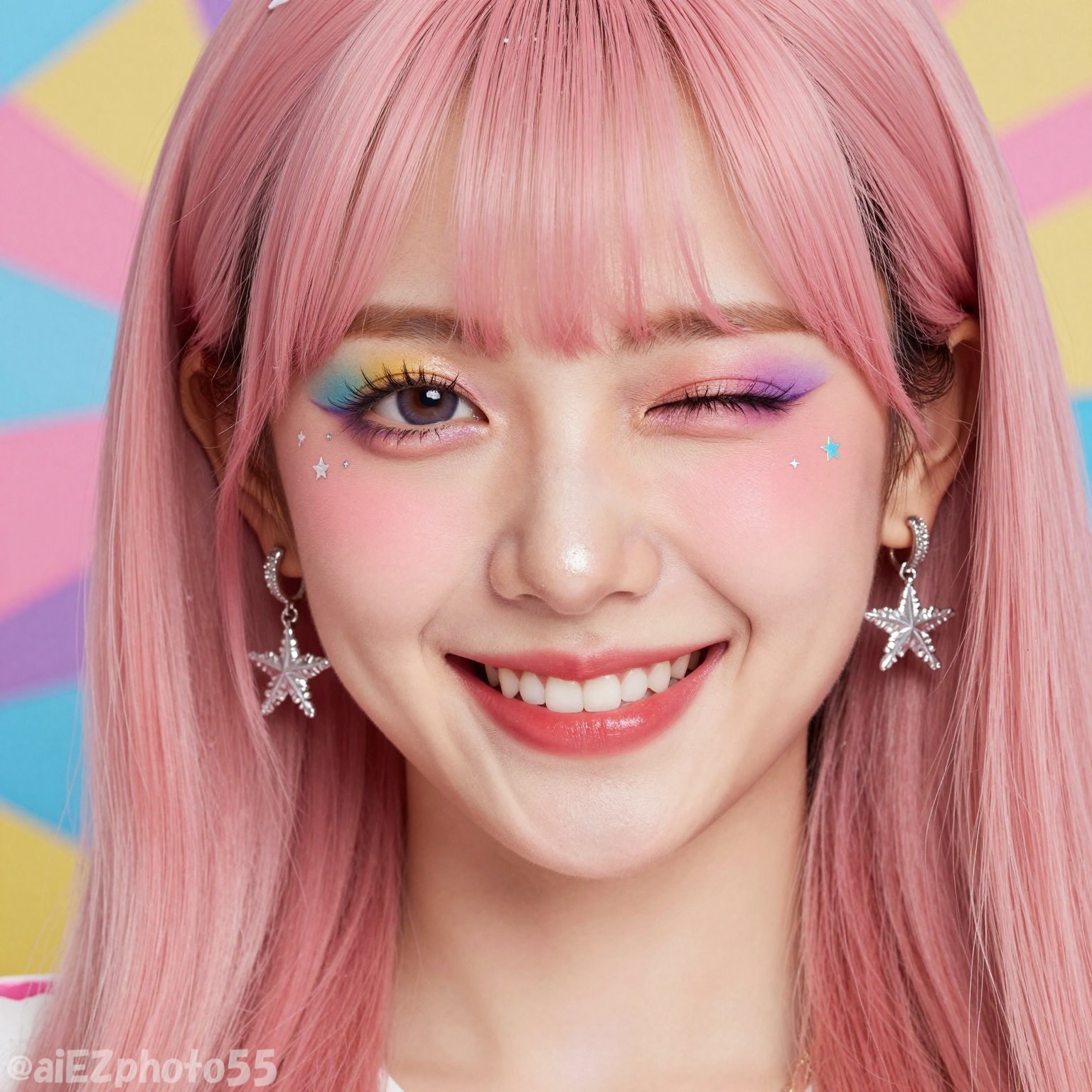ピンク髪派手メイクお姉さん | の人気AIイラスト・グラビア
