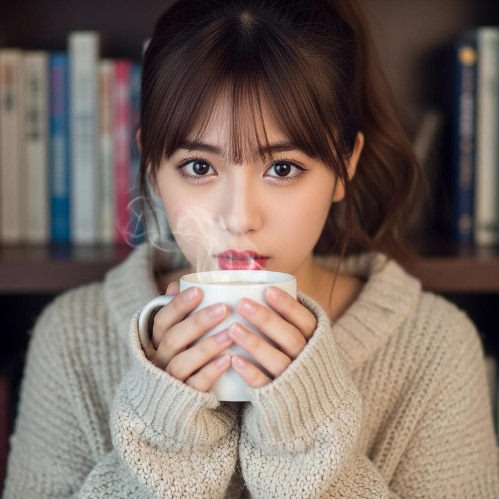 受験勉強　ココアが温かい