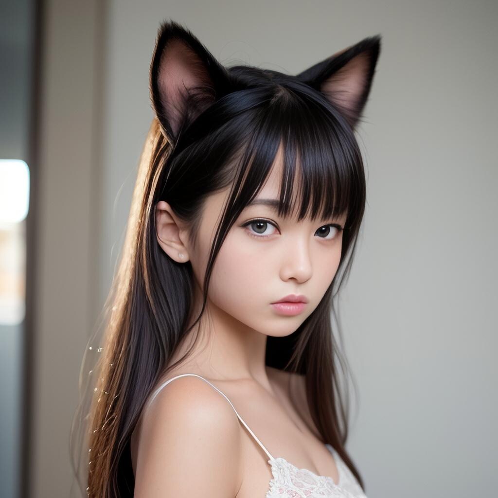 人の耳を隠し忘れたケモ耳ちゃん