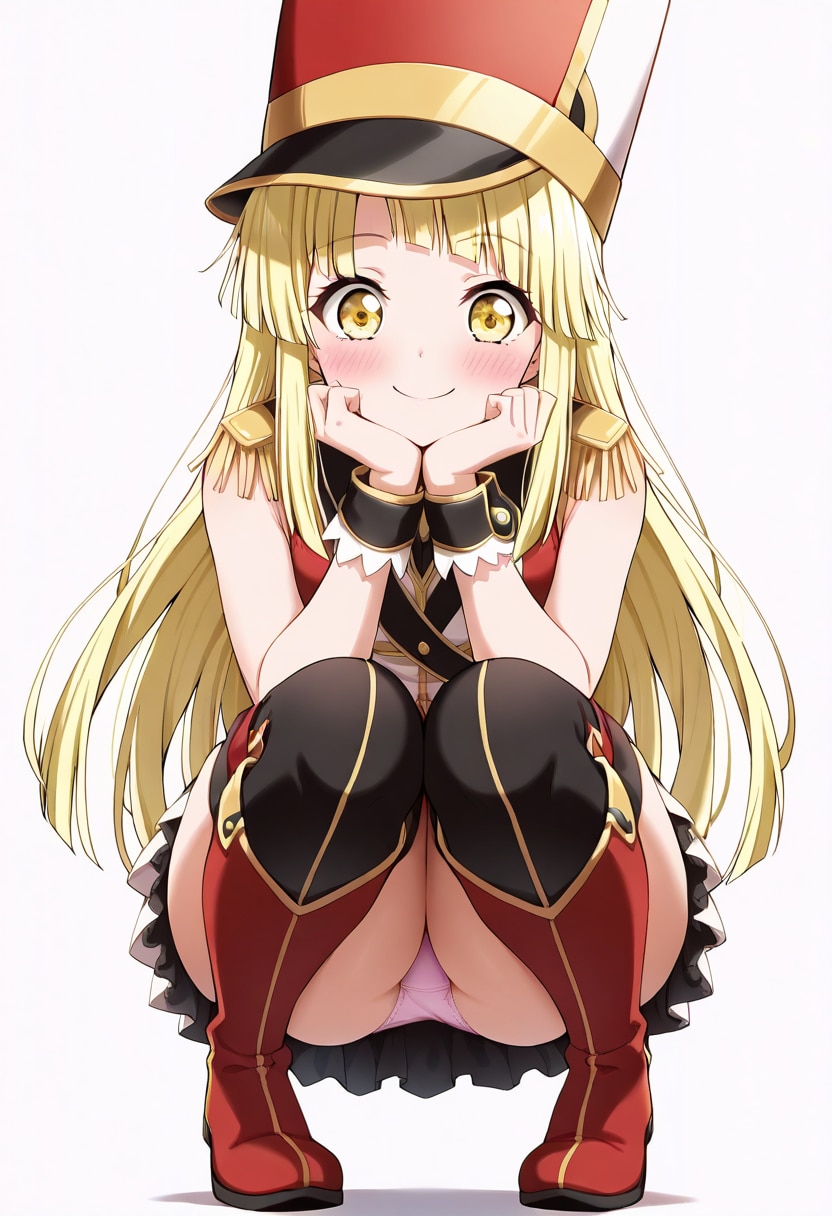 こころ　しゃがみパンチラ