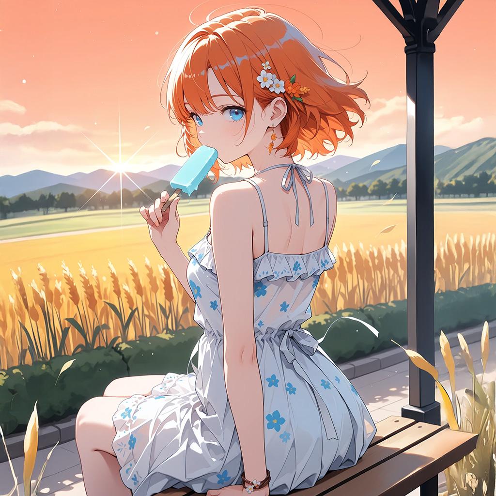 夕暮れアイスキャンディ① | の人気AIイラスト・グラビア