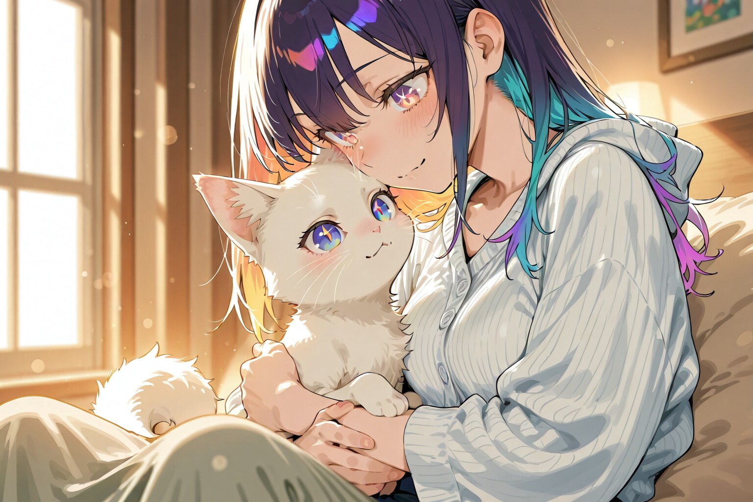寄り添ってくれるネコ