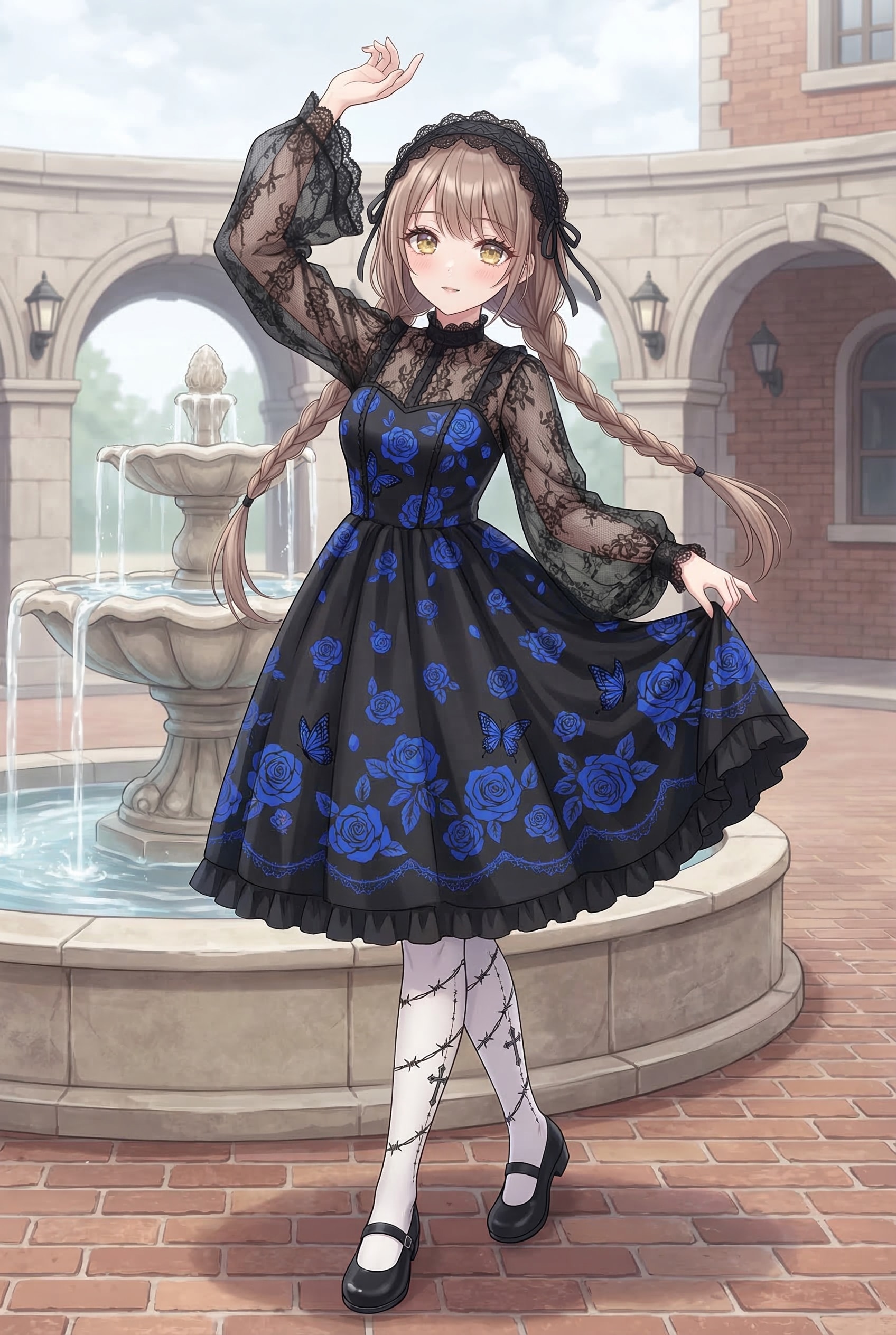 蒼薔薇の静謐なる泉 | の人気AIイラスト・グラビア