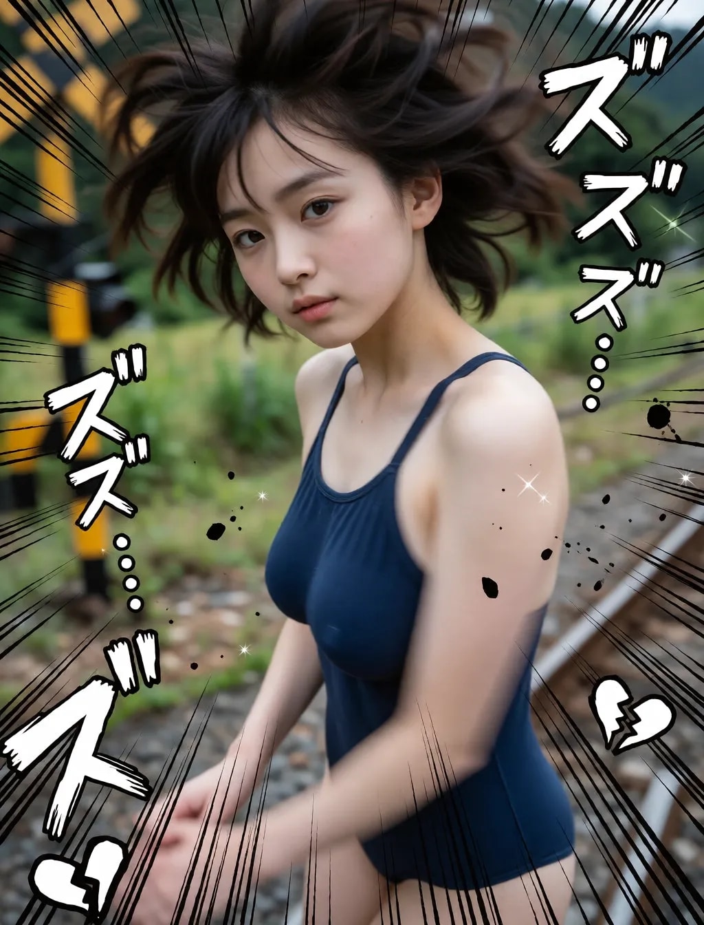 勢いのある水着