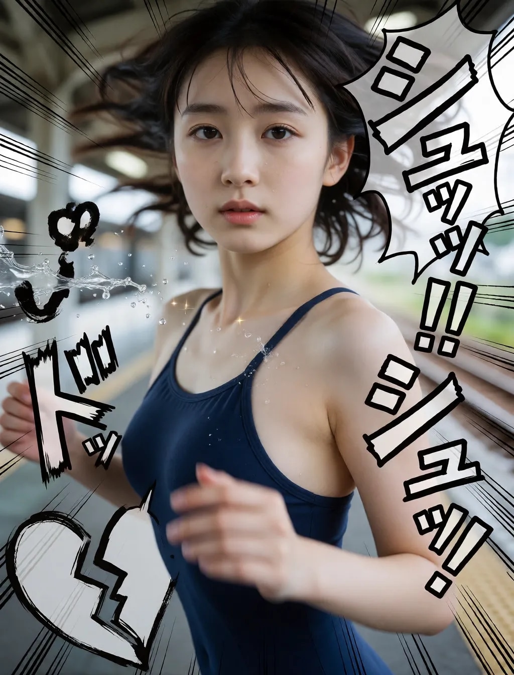 勢いのある水着