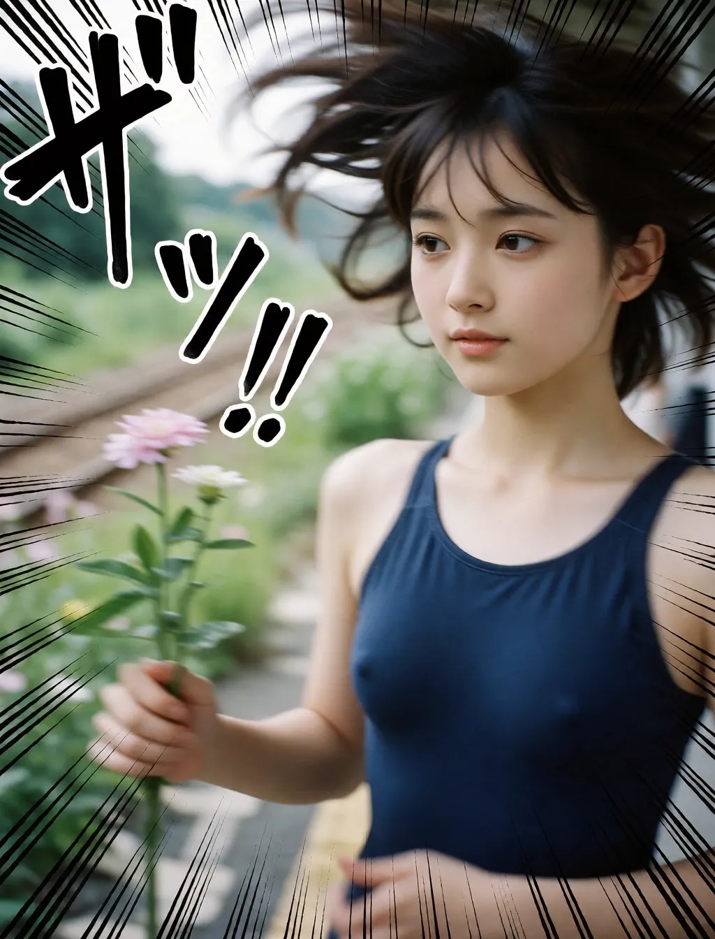 勢いのある水着