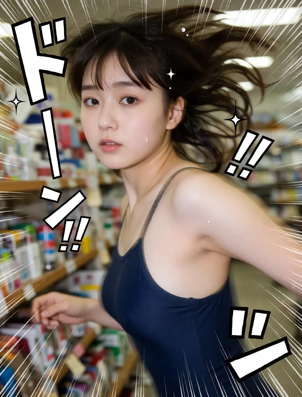 勢いのある水着