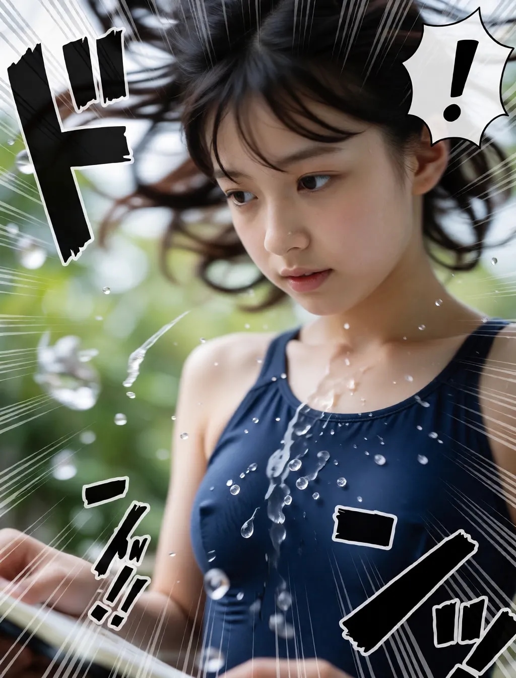 勢いのある水着