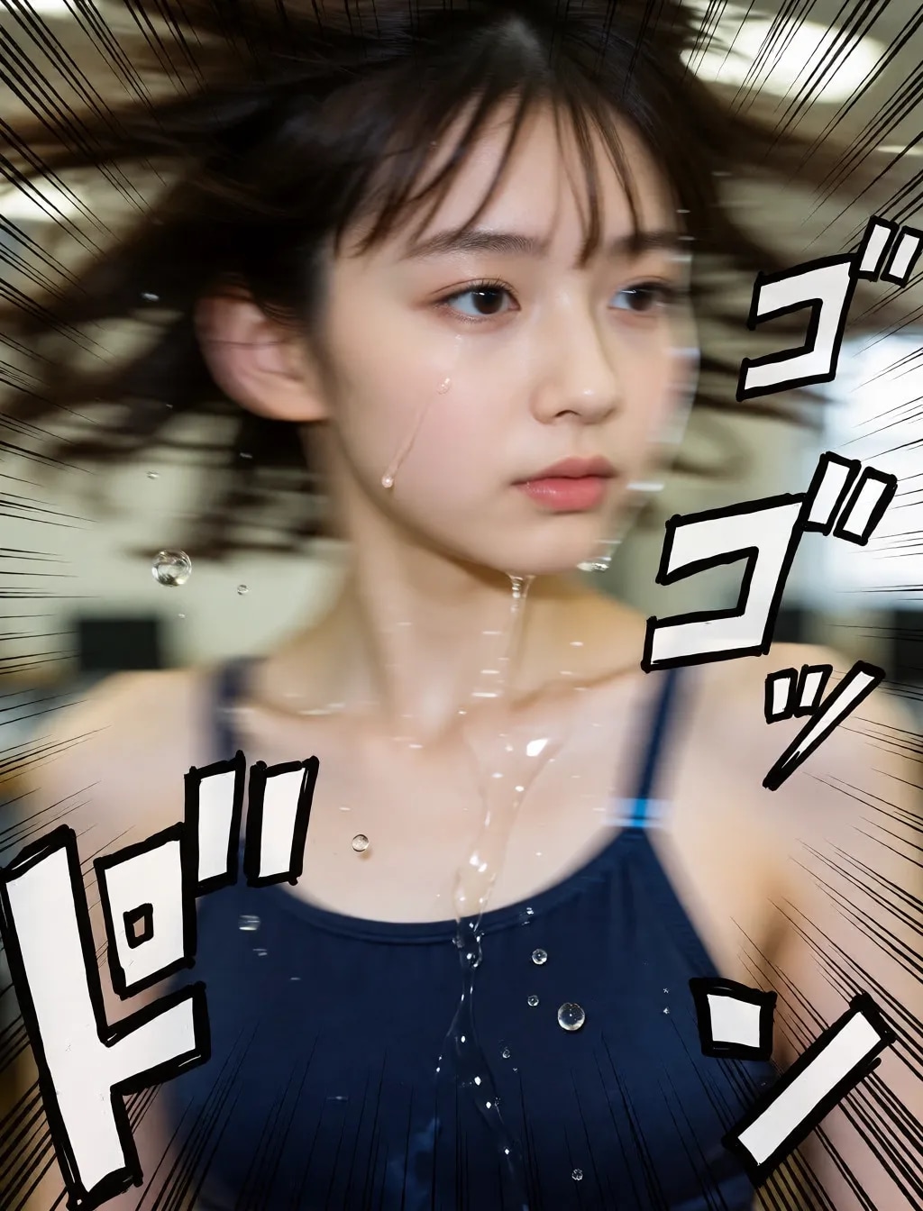 勢いのある水着