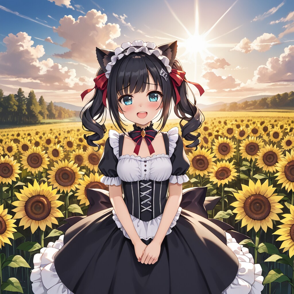 ひまわり畑でこんにちは | の人気AIイラスト・グラビア