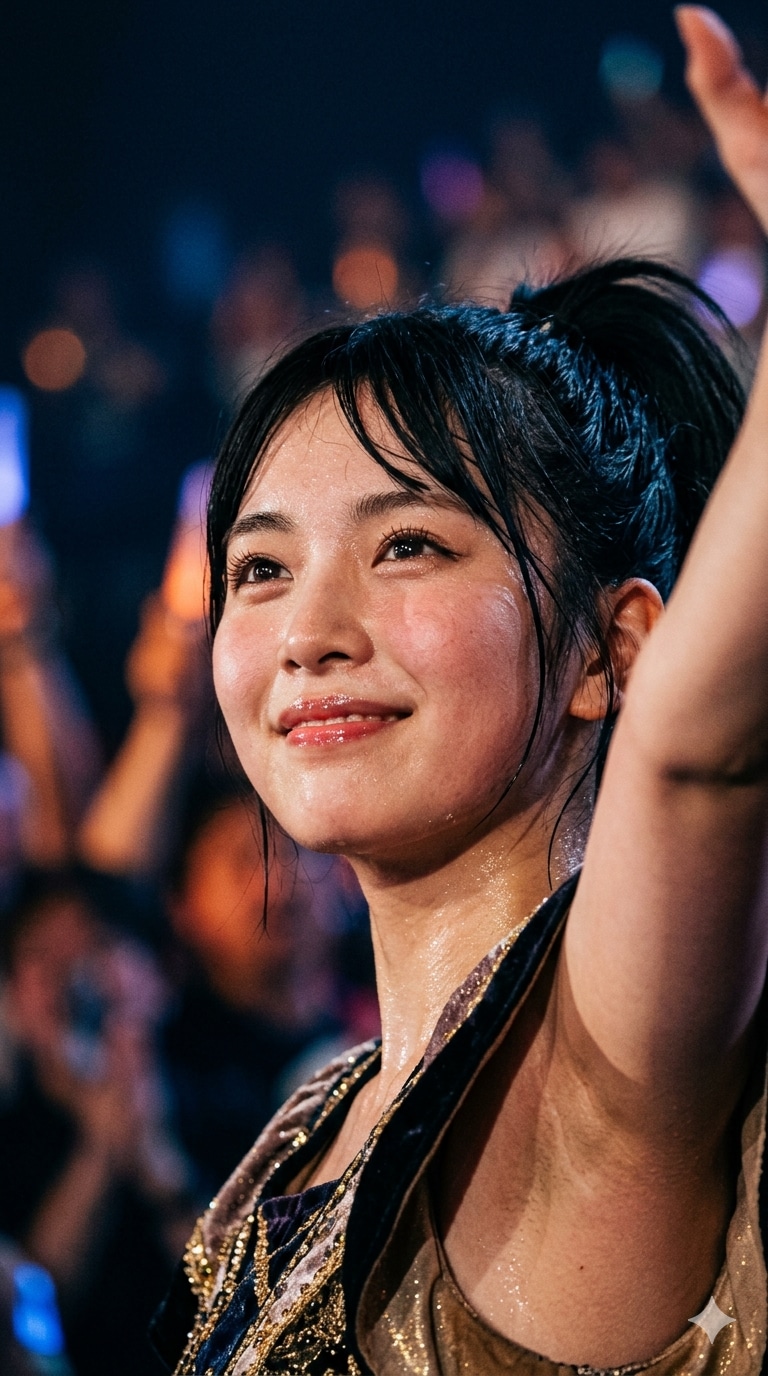 アイドル、脇汗ズームアップ