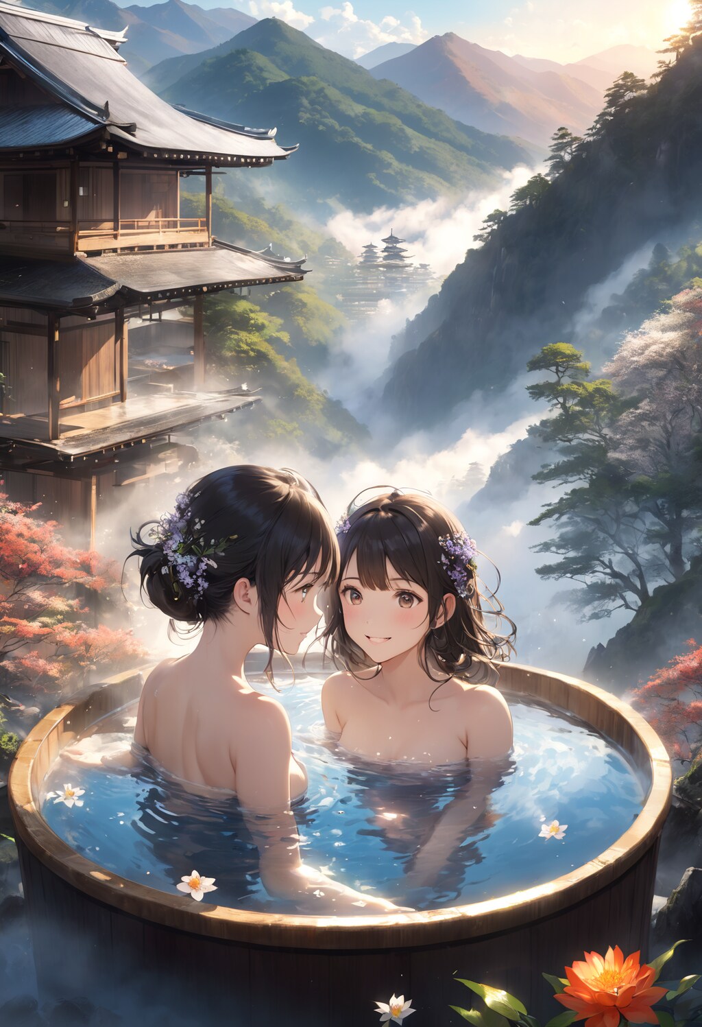 朝の温泉っていいね
