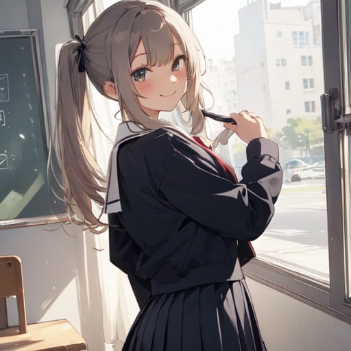 ツインテ生徒 | の人気AIイラスト・グラビア