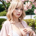 100フォローありがと！桜と着物女子 3枚目