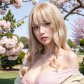 100フォローありがと！桜と着物女子 5枚目