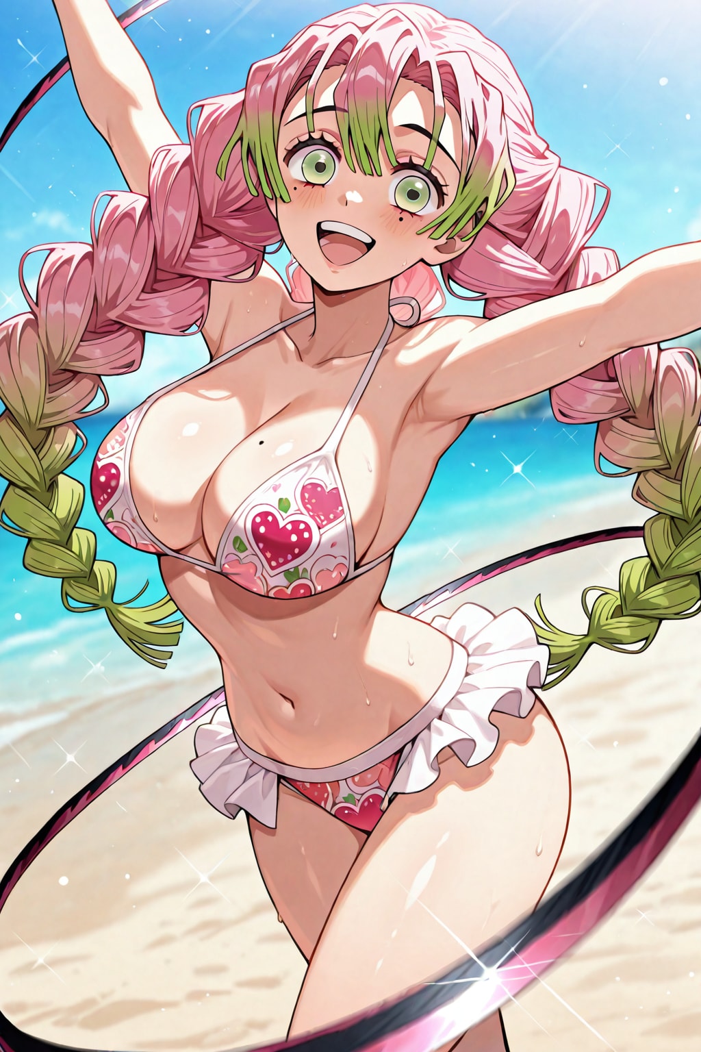 ビキニで舞う甘露寺蜜璃👙❤️
