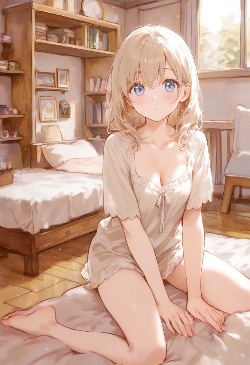少女の部屋(水彩タッチ)(151)