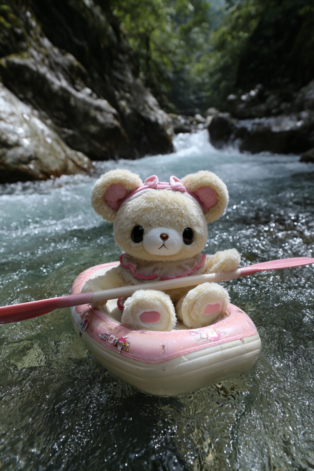 夏休みのレジャーで川下り