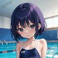 プールにて（ちちぷい生成） 3枚目