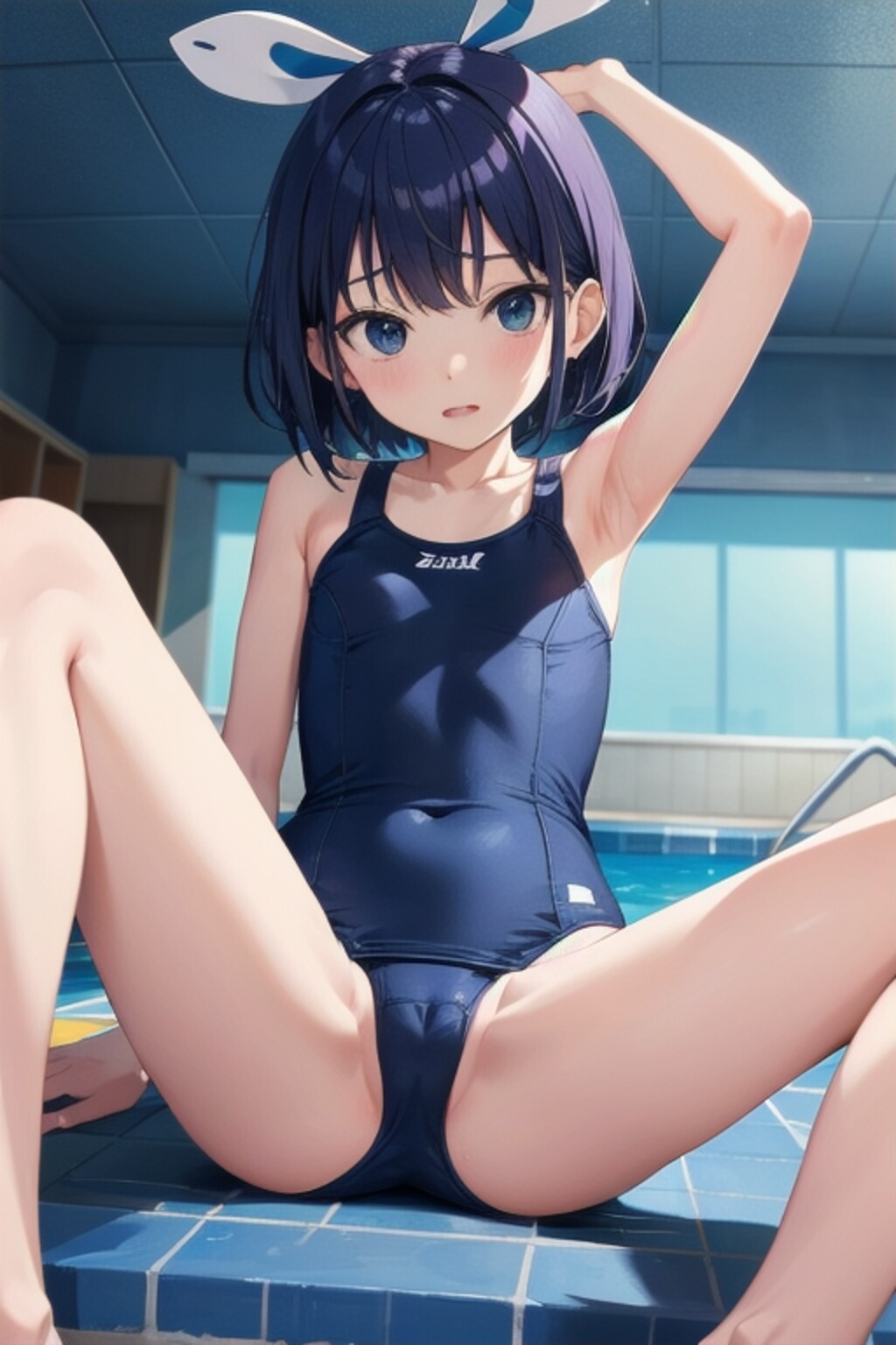 プールにて（ちちぷい生成）