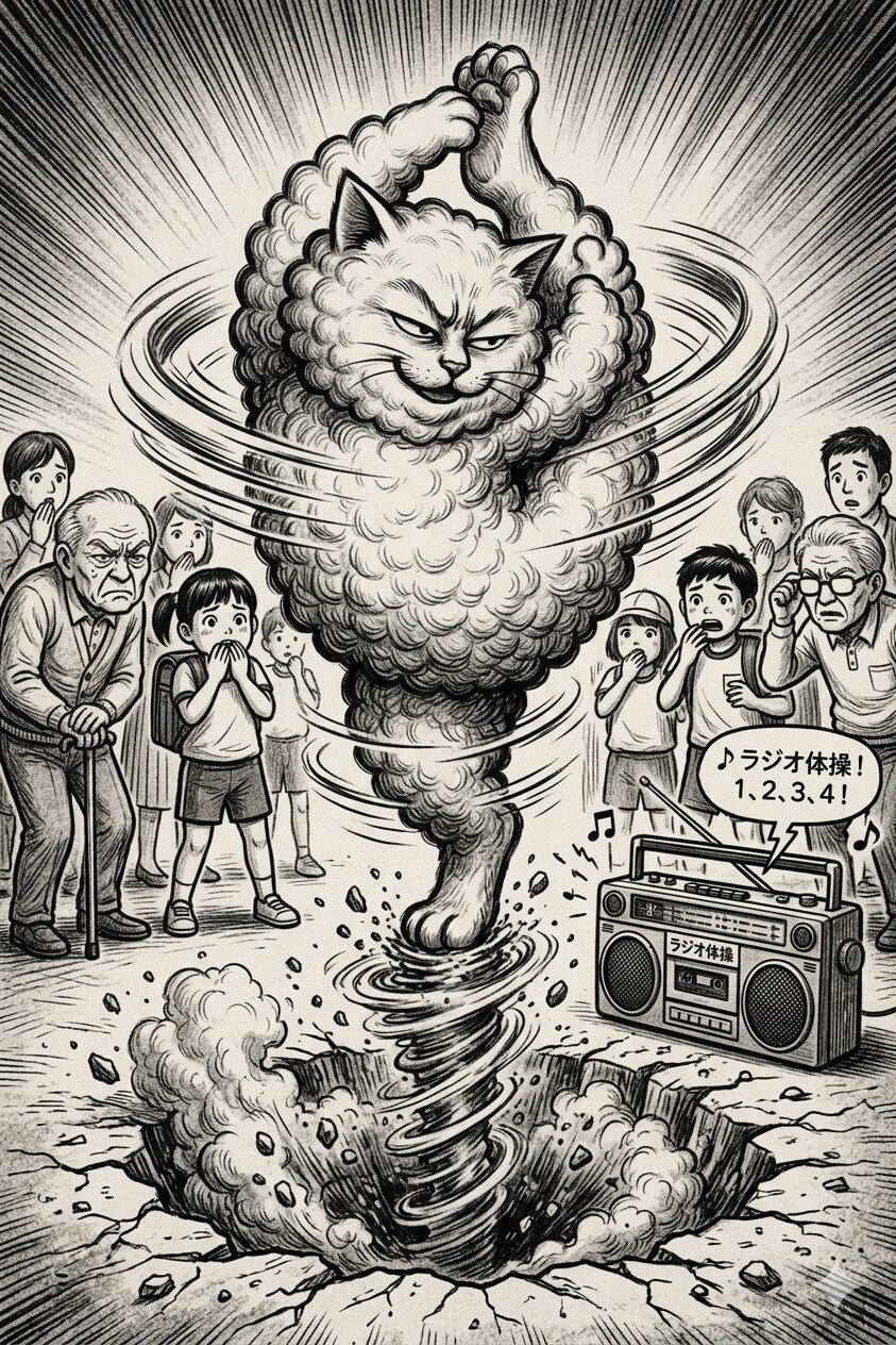 ラジオ体操「ビールマンスピンをしながら地面に穴を開ける」 | の人気AIイラスト・グラビア