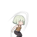 でんぐり返しする緑髪ちゃん 3枚目