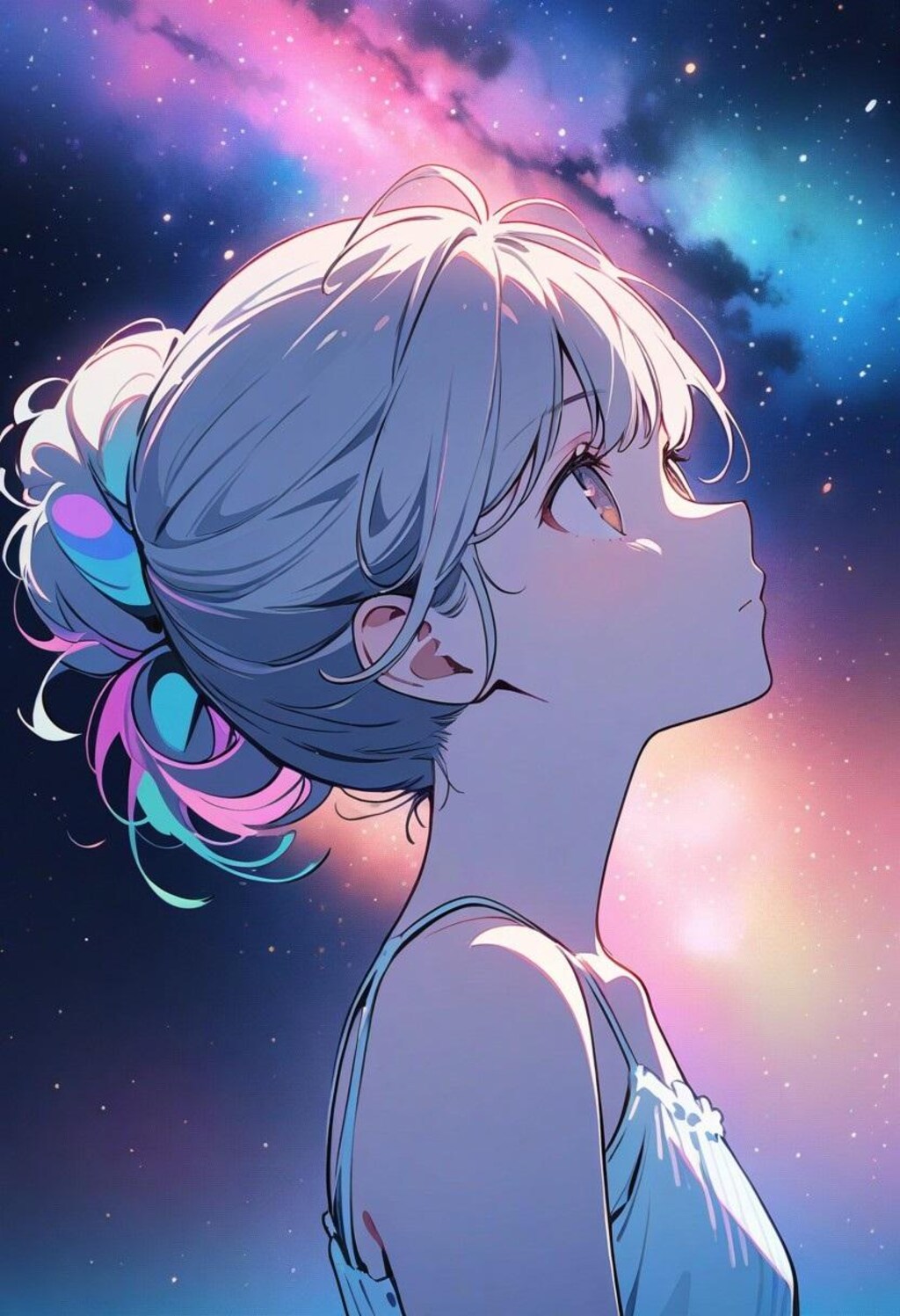 夏の夜空を見上げる