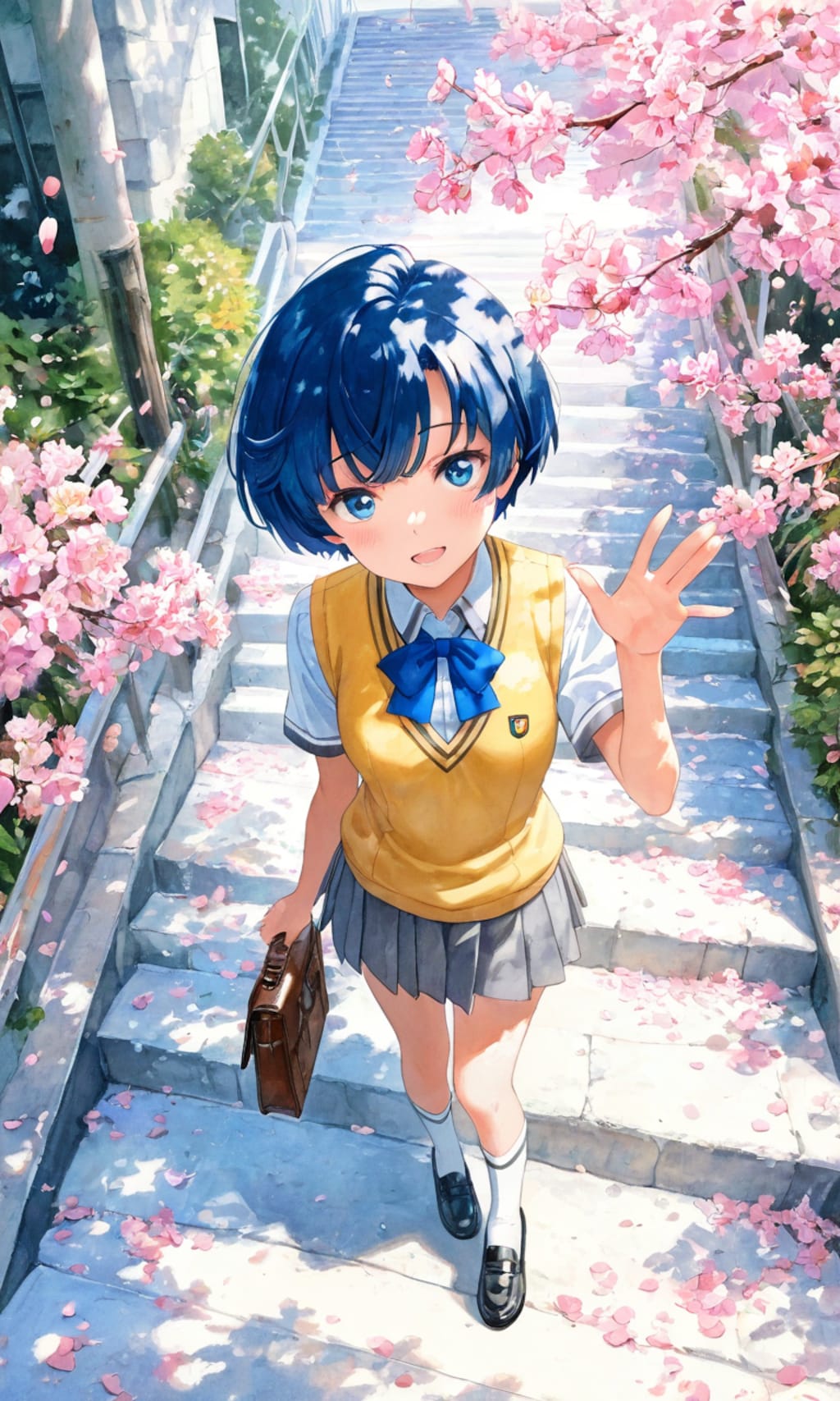 夏服で桜の季節だ柑菜ちゃん