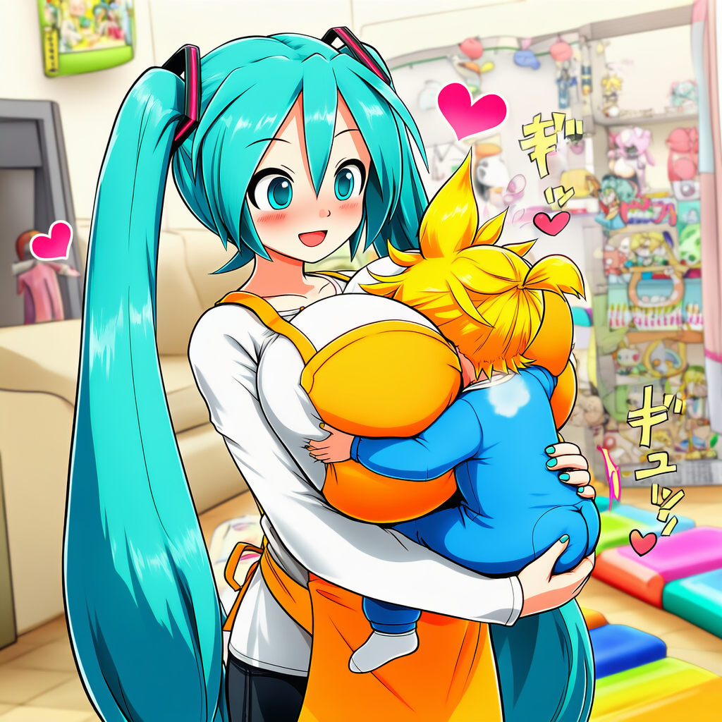 ボカロ　爆乳　初音ミク　保育士　れんきゅん　抱っこぱふぱふ