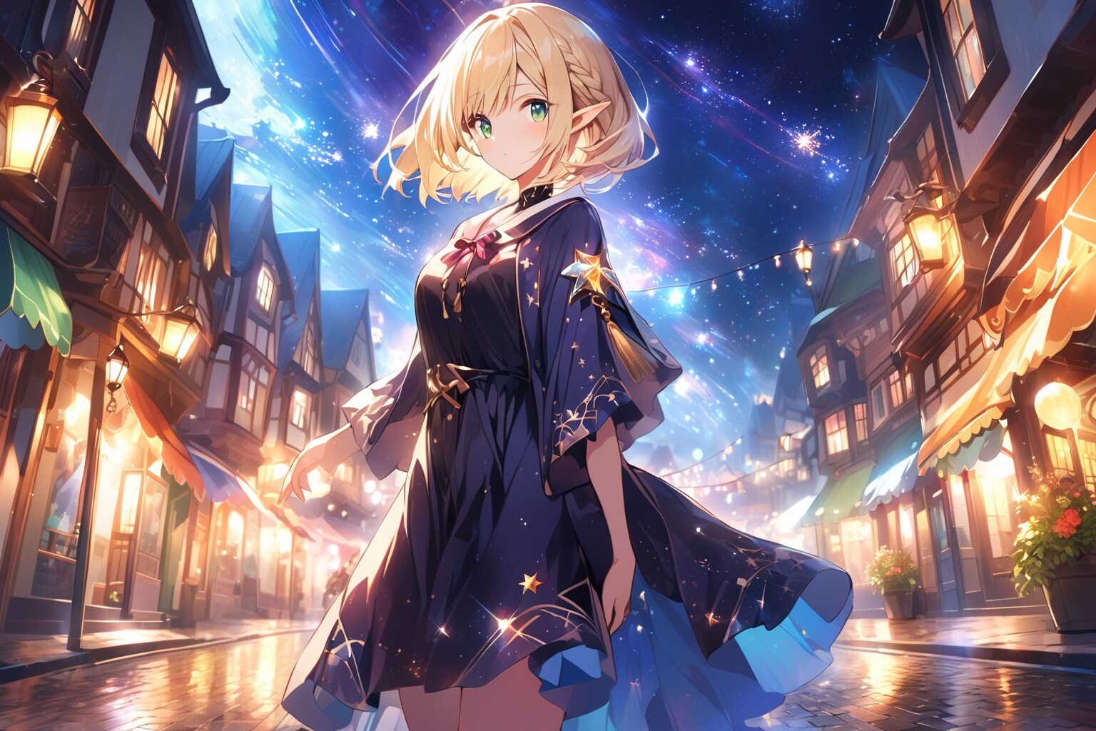 星降る夜の巡り合い | の人気AIイラスト・グラビア