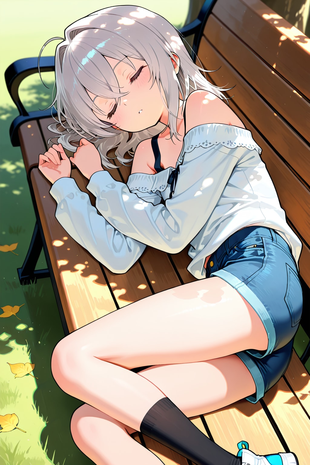 ベンチですやすや | の人気AIイラスト・グラビア