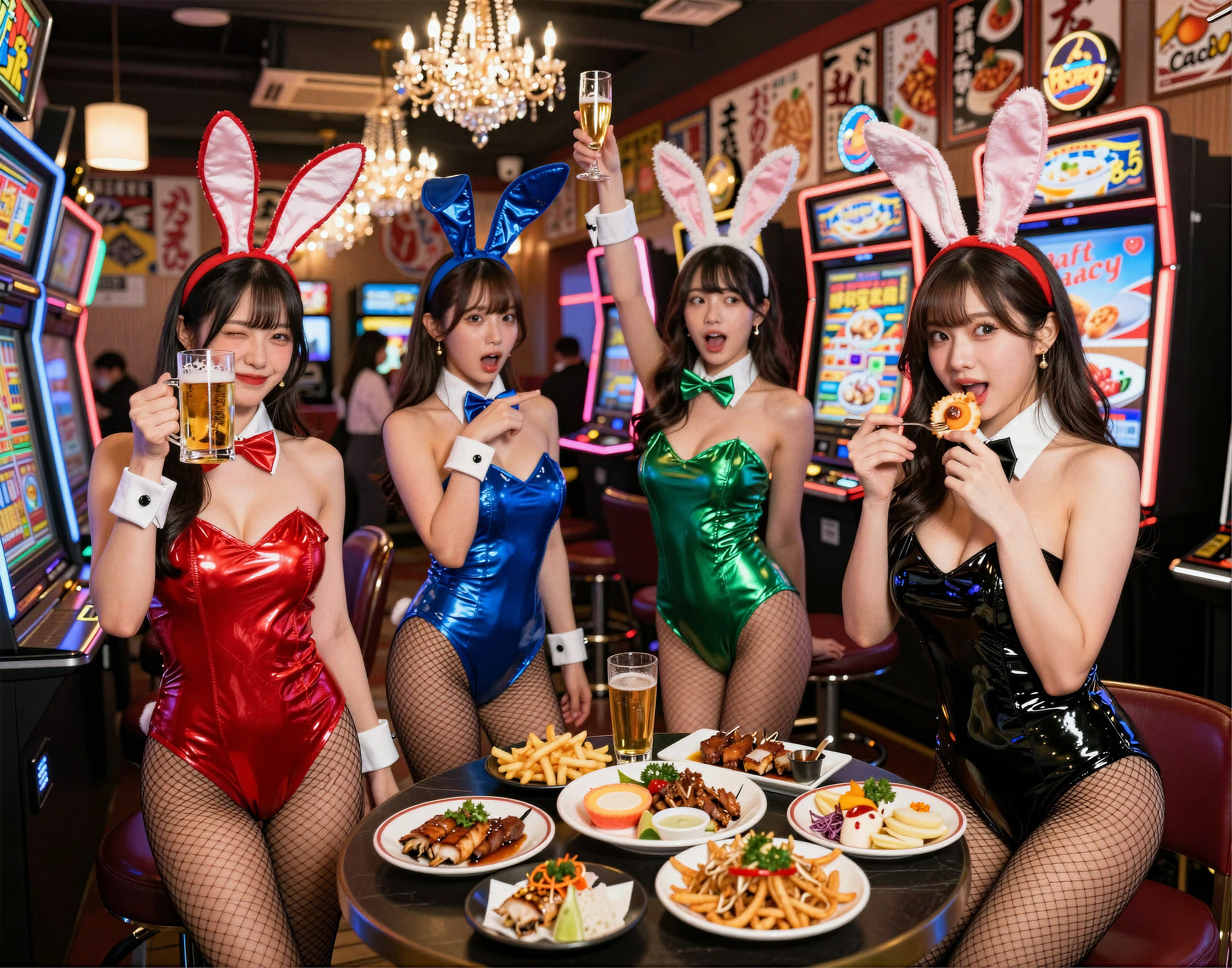レトロゲーム居酒屋にバニーで
