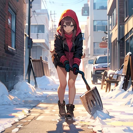 雪かきするTOPAZちゃん | の人気AIイラスト・グラビア