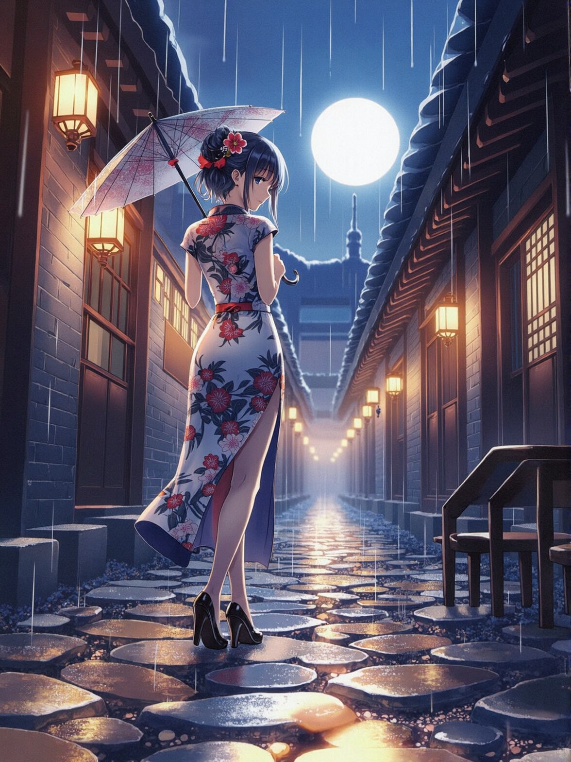 雨の中探す