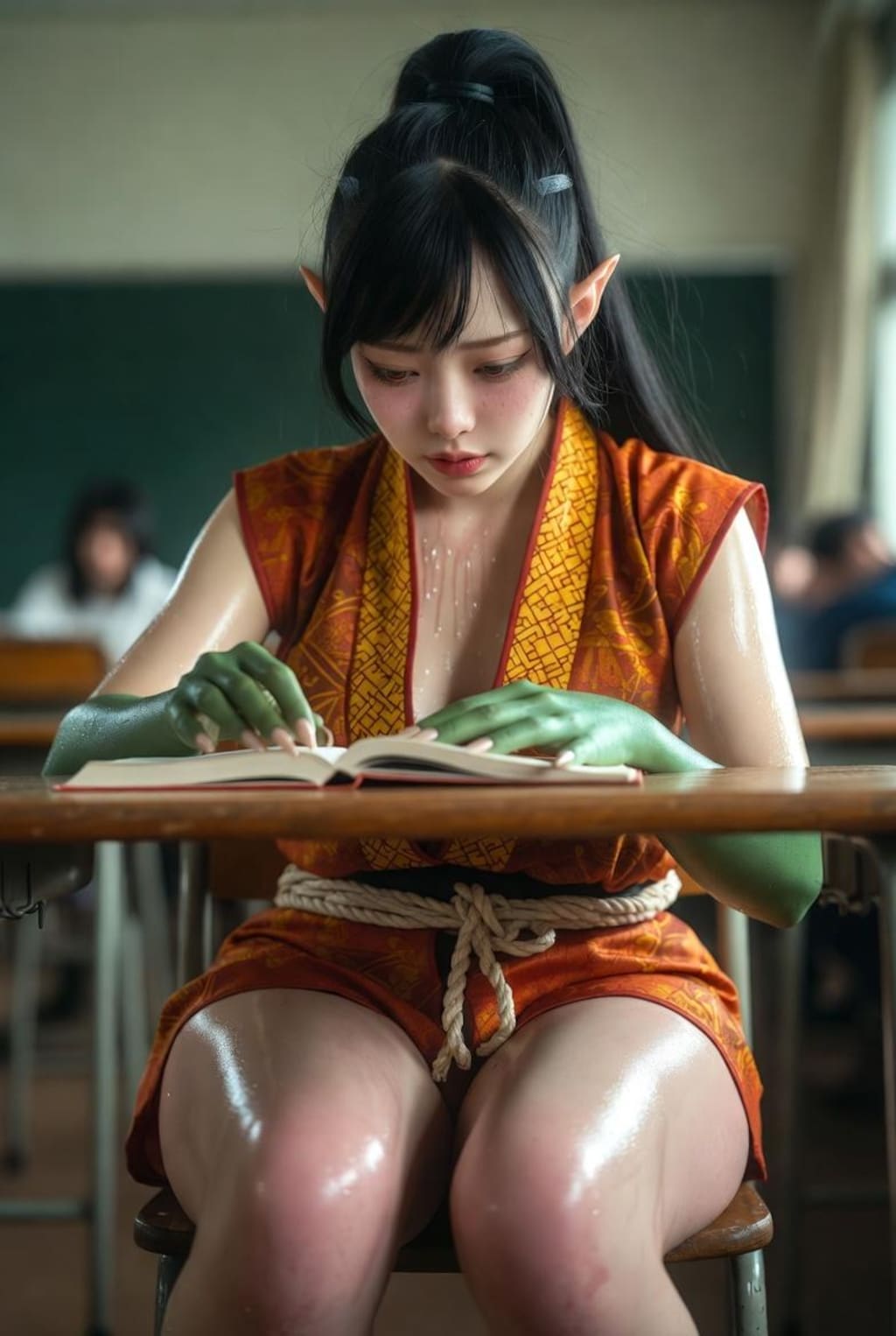 勉強中の川姫