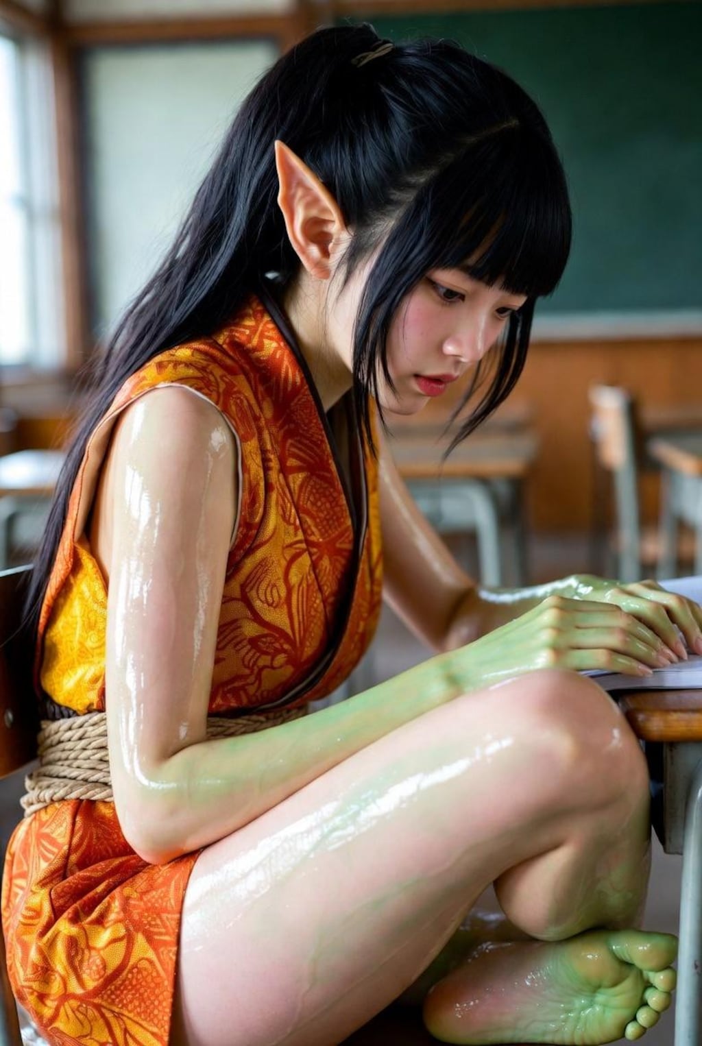 勉強中の川姫