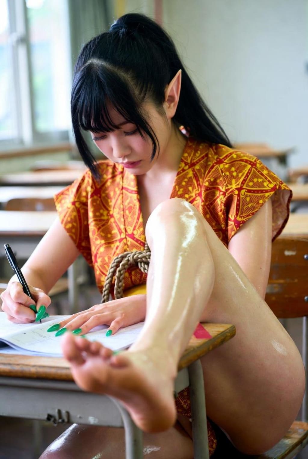 勉強中の川姫
