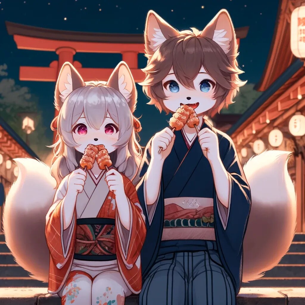 いか焼きを食べる