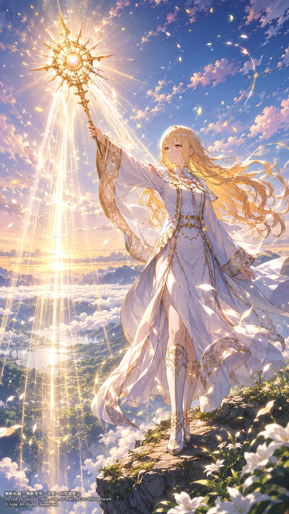 ✨ エリシアさん、光の杖を掲げて | の人気AIイラスト・グラビア