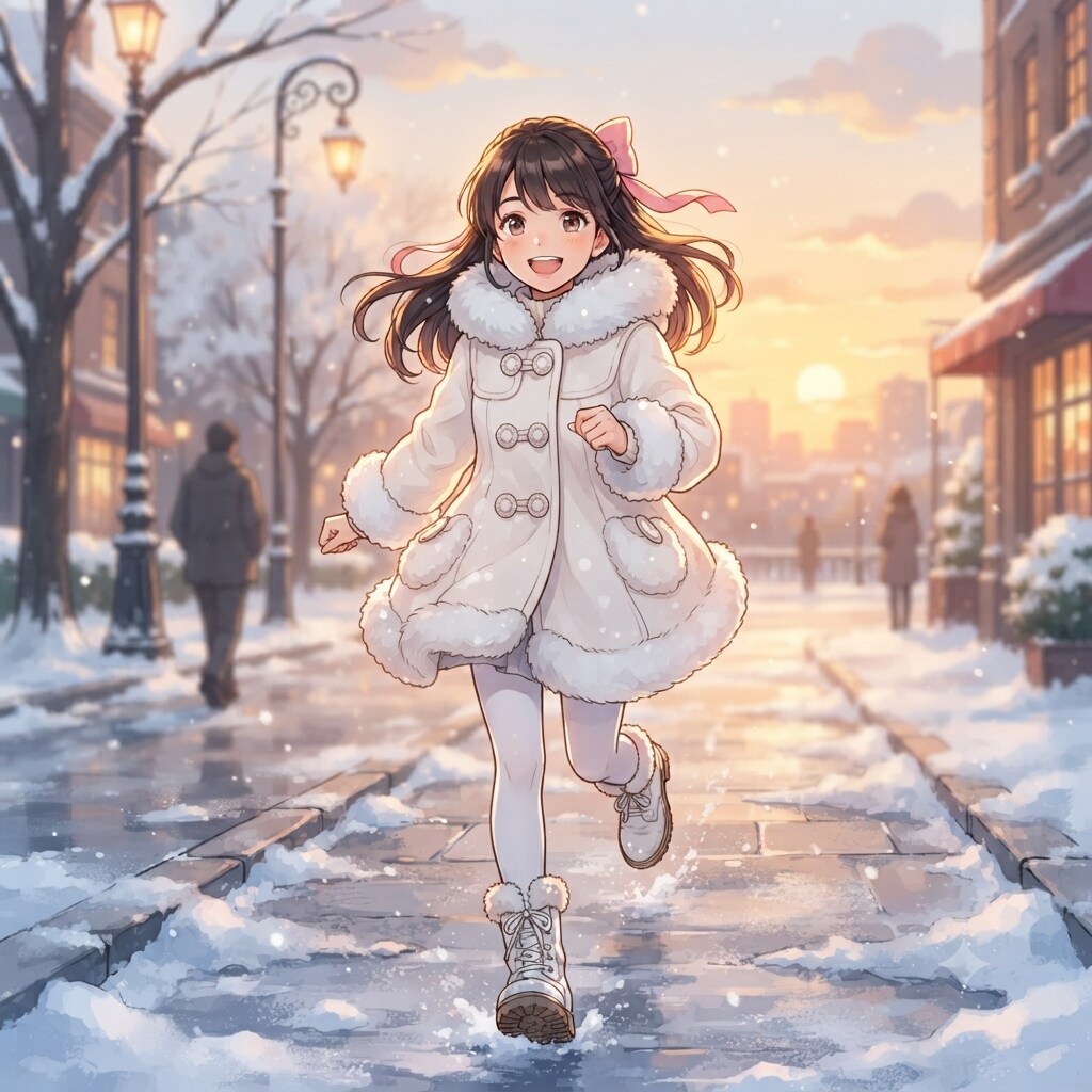 白コートの少女