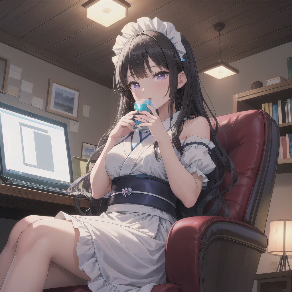 黒髪ロングで漫画喫茶の少女１６